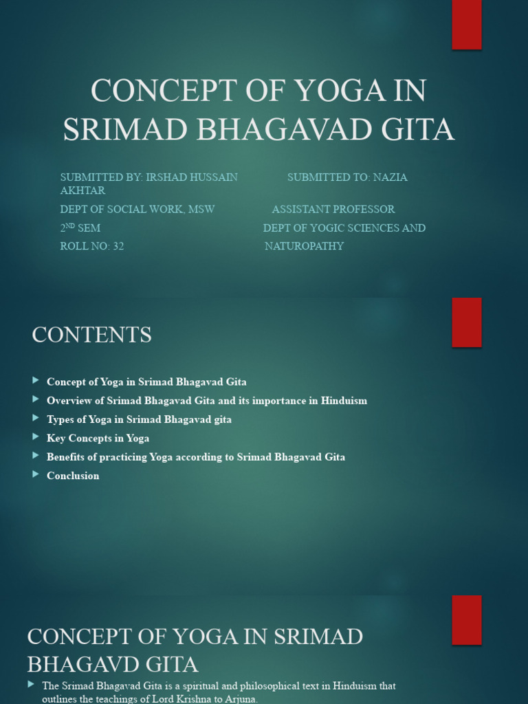 Yoga Concepts in Bhagavad Gita | PDF | Bhagavad Gita | Yoga