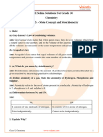 Class 10 Concise Chemistry Mole Concept and Stoichiometry Solutions