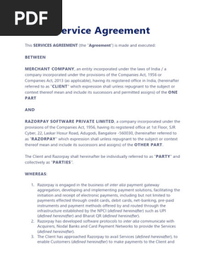 razorpay Service Agreement