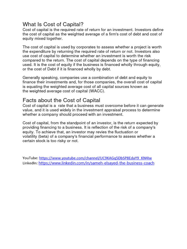 Cost of Capital PDF