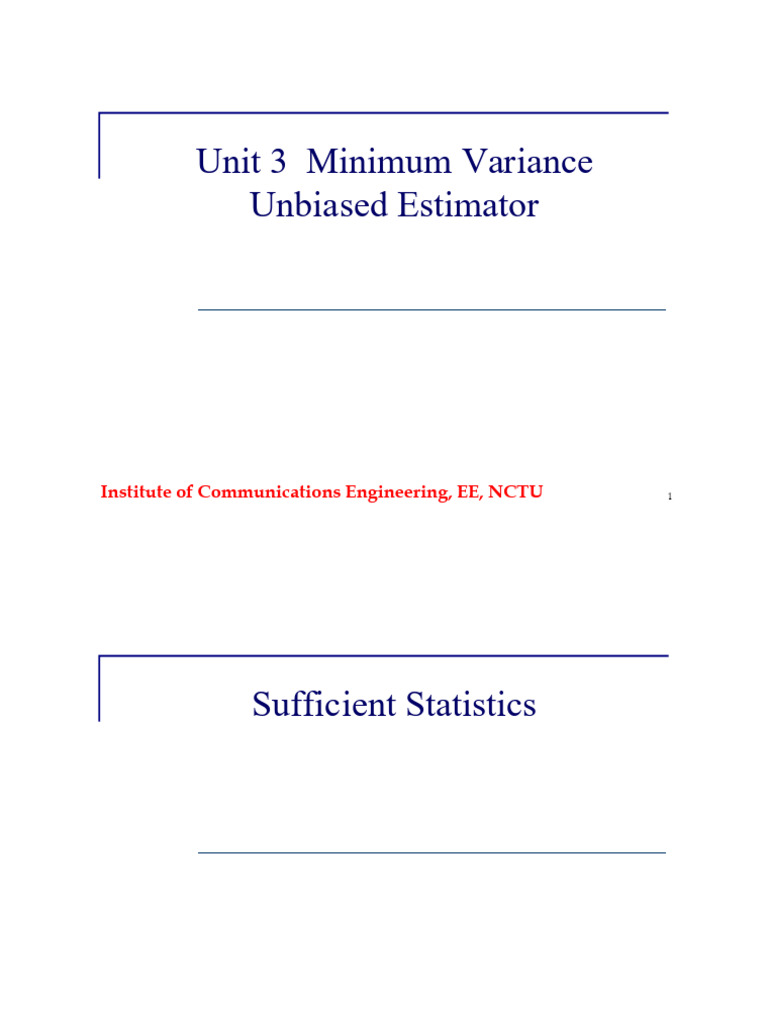 Minimum Variance Unbiased Estimator Guide | PDF | Teaching Methods ...