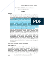 Relevansi Sosiologi Agama dalam Kemasyarakatan