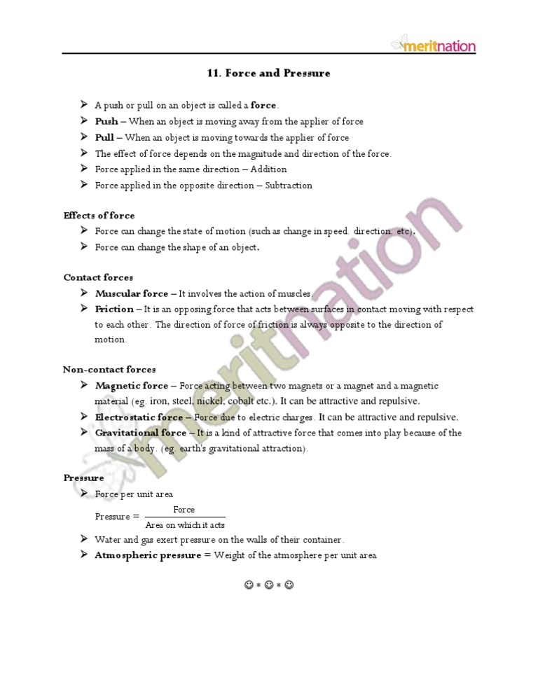 Understanding Force and Pressure | PDF | Science & Mathematics ...