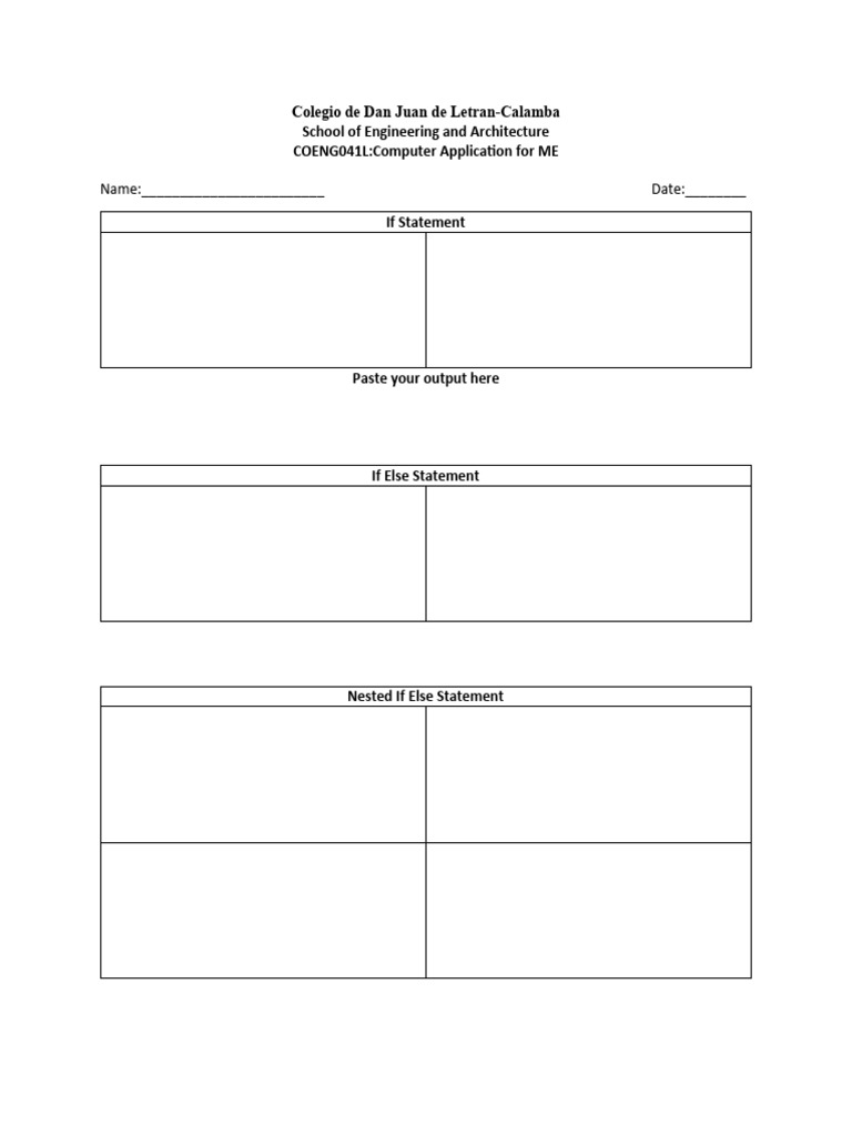 Conditional Statement Template | PDF