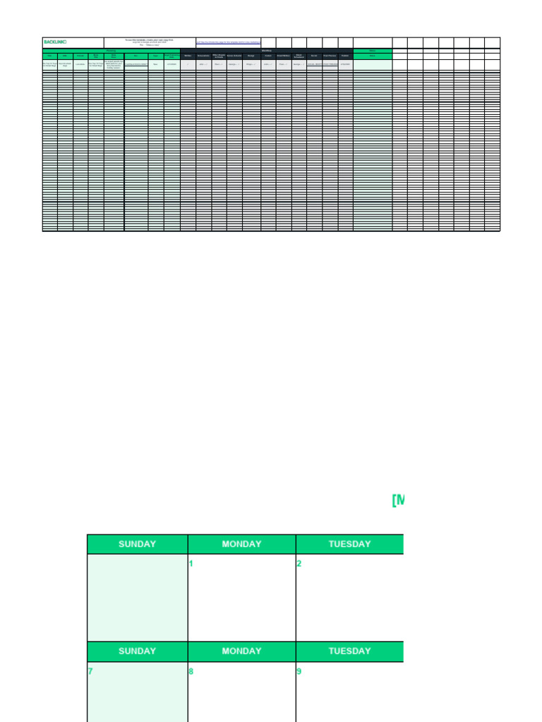 Content Calendar Template Pdf