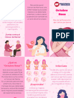 Folleto Sobre La Prevención Del Cáncer de Mama Ilustrado Moderno Rosa