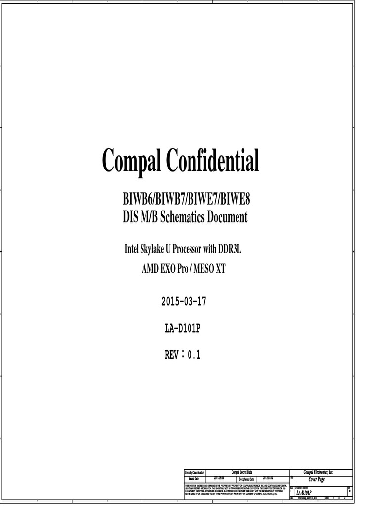 Compal LA-D101P r0.1 | PDF | Usb | Computer Hardware