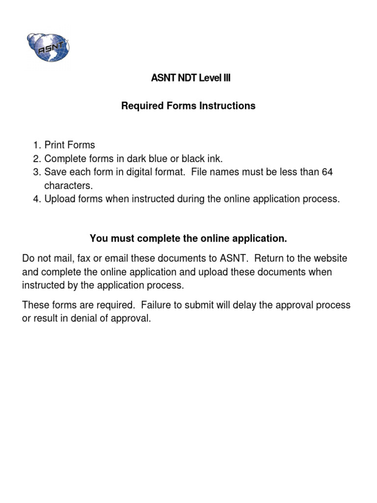 ASNT NDT Level III Application Instructions | PDF | Career & Growth ...