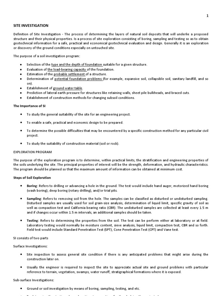 Site Investigation for Construction Projects | PDF | Geotechnical ...