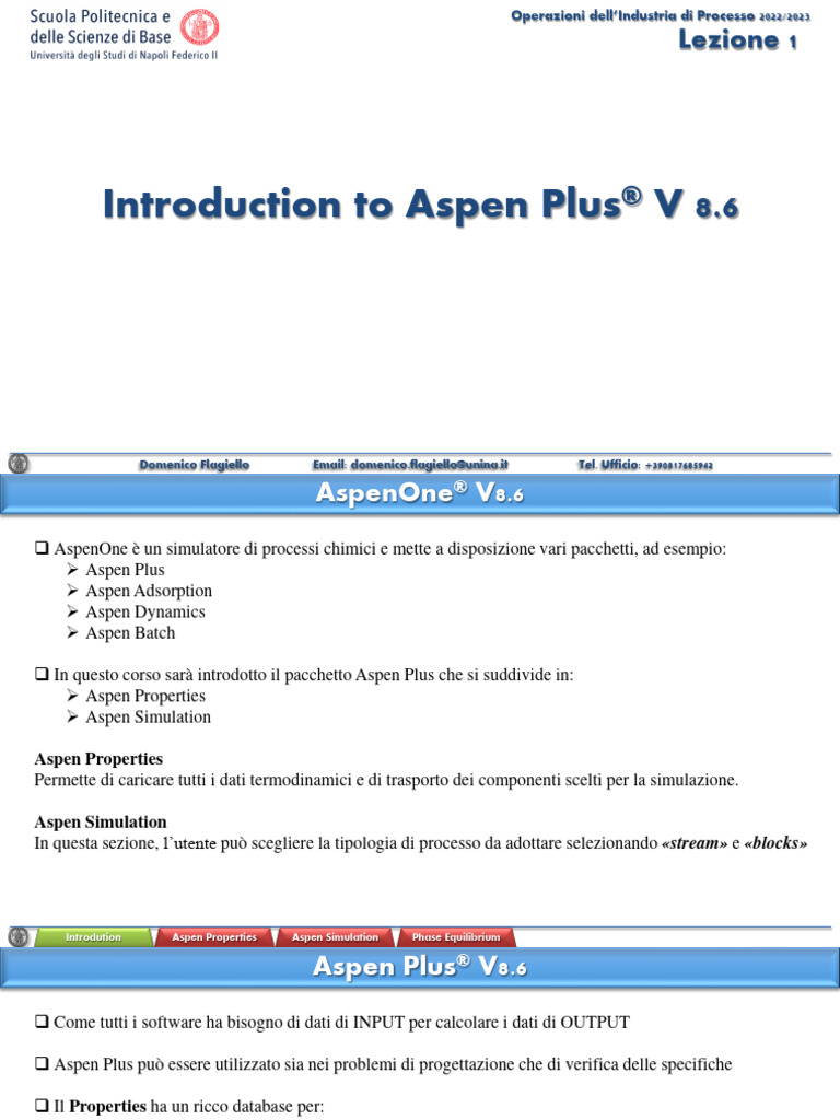 Introduction To Aspen Plus V 8.6 - INTRO 2022-2023 | PDF