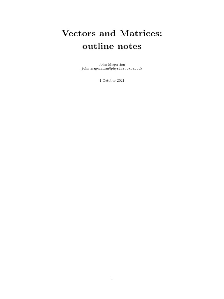 Vector Space Matrix Examples