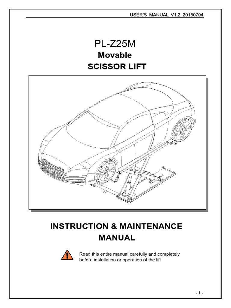 SL25AtlasScissorLiftManual PDF Elevator Valve