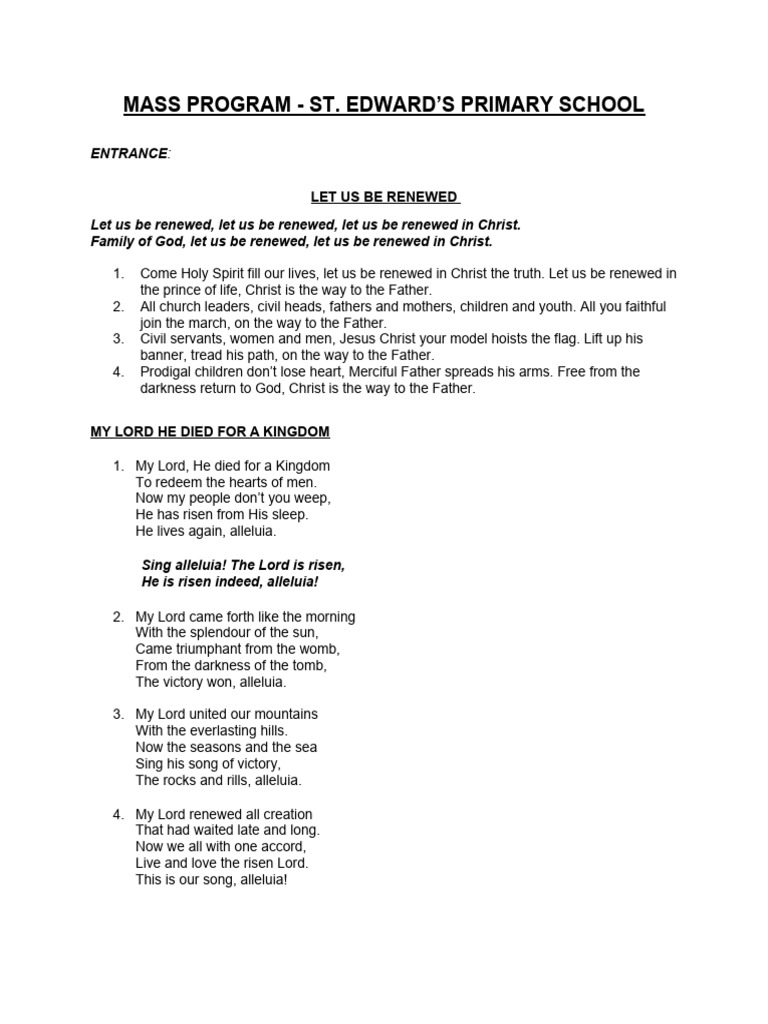 st-edwards-primary-school-mass-program-pdf-glory-religion-jesus