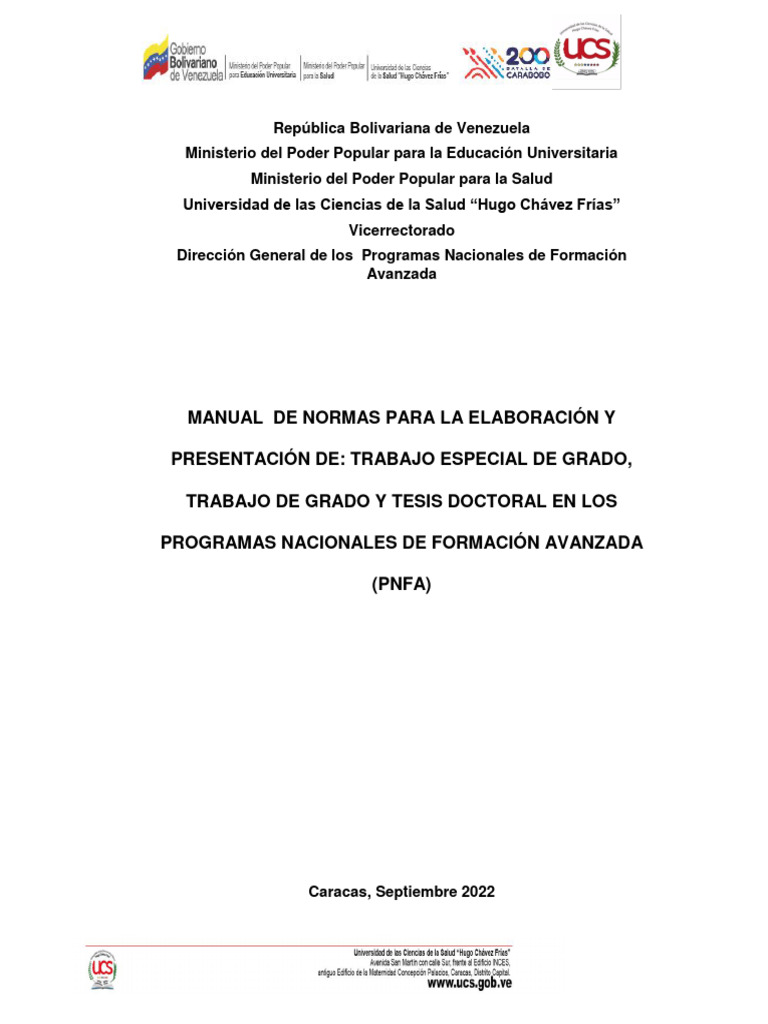 Normas para Tesis en UCS | PDF | Doctorado | Titulo academico
