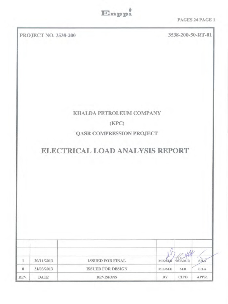 6.4.4.1 Electrical Load Analysis Report PDF Machines Electricity