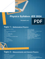 Recolpark Physics Syllabus JEE 2024
