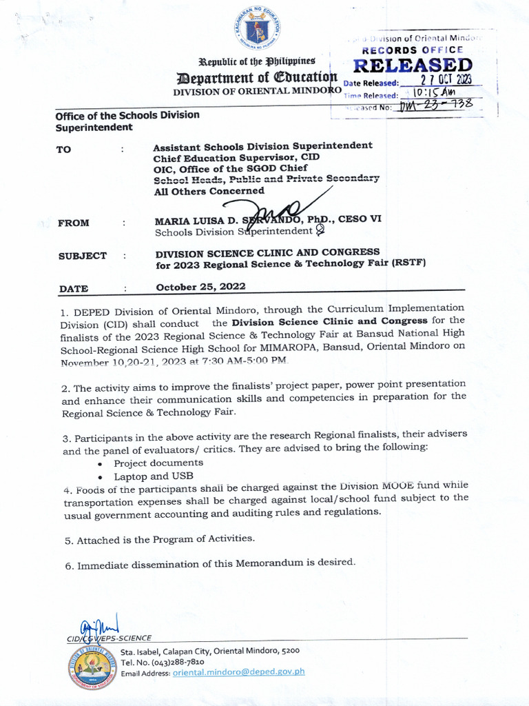 DM Division Science Clinic and Congress For 2023 Regional Science and ...
