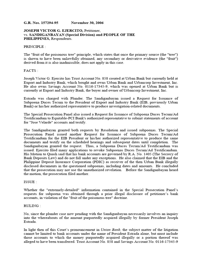 1 ejercito vs sandiganbayan ok download free pdf exclusionary rule