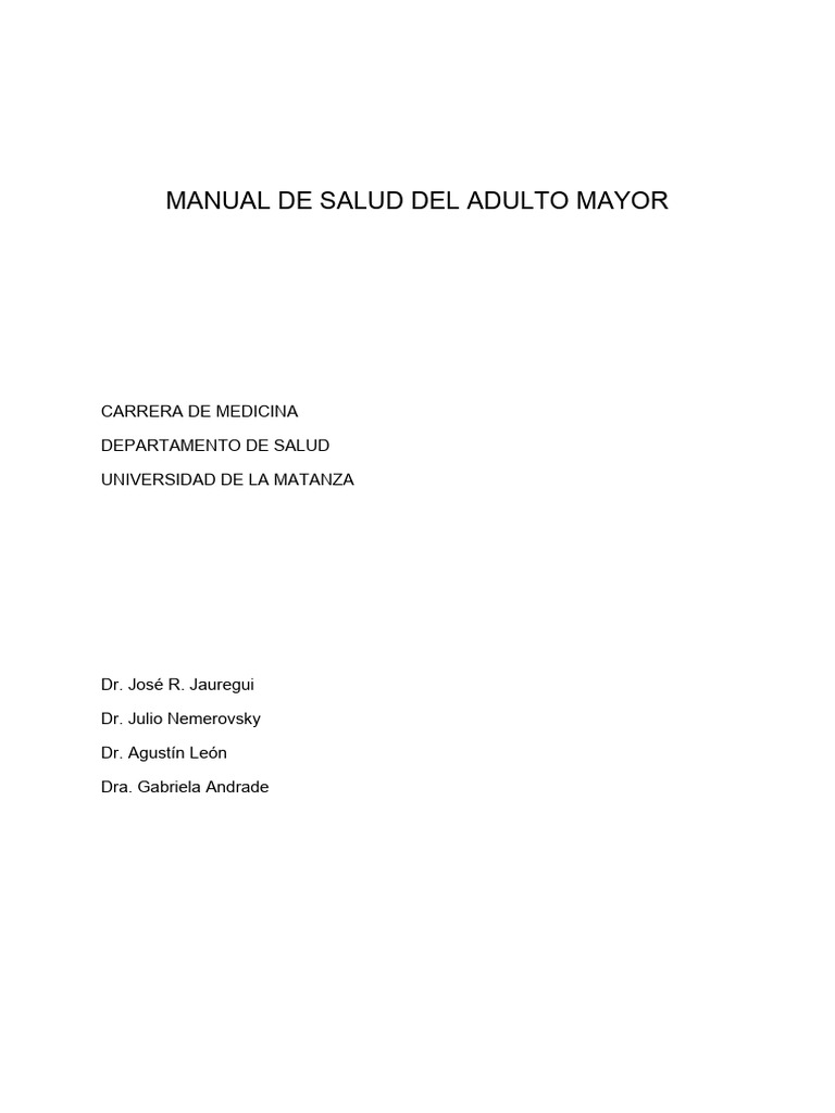 Manual de Salud para Adultos Mayores | PDF | Corazón | Homeostasis