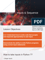 Presentation 4 - Inputs and Sequence