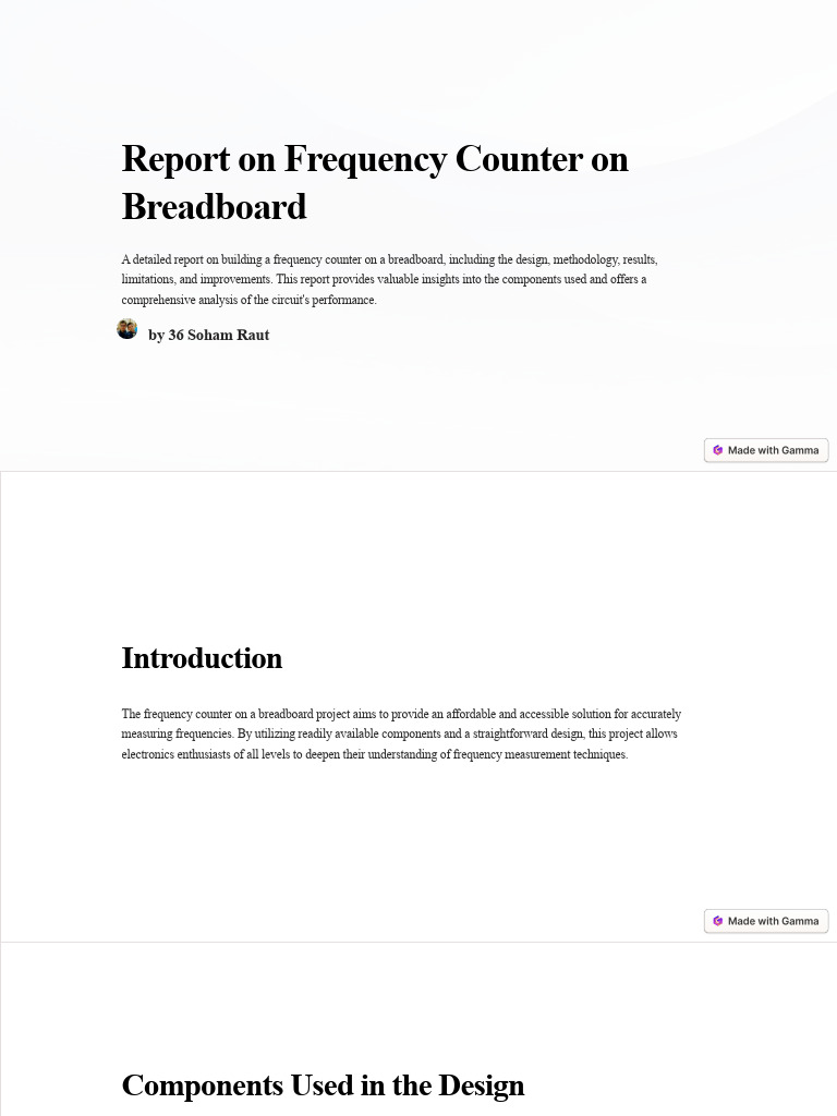 ReportonFrequencyCounteronBreadboard PDF Electronics