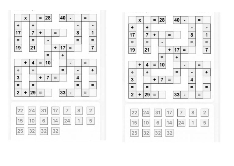 Jogo - Crossmath | PDF