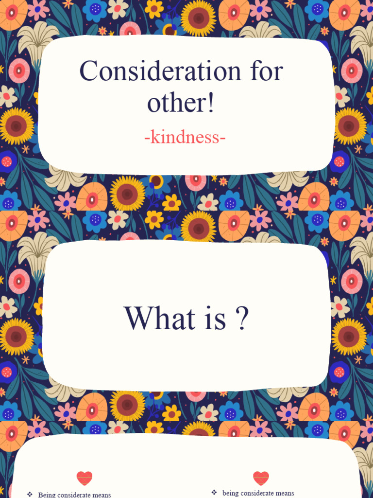 The Importance of Consideration and Kindness | PDF