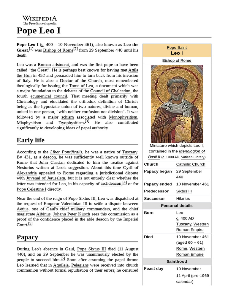 Pope Leo I | PDF
