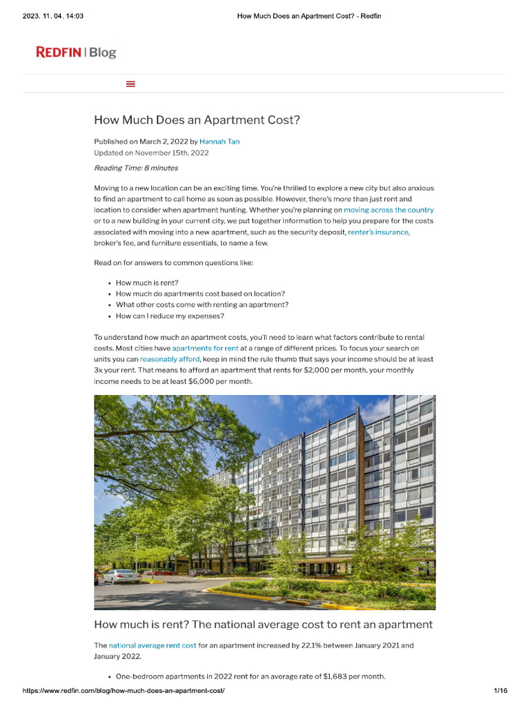 How Much Does An Apartment Cost Redfin PDF