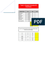 KS3 Mock Spreadsheet Exam