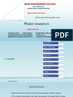 Water Resources: Subject Name Environmental Science