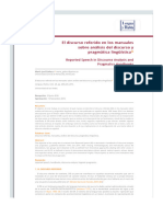 El Discurso Referido en Los Manuales Sobre Análisis Del Discurso y Pragmática Li