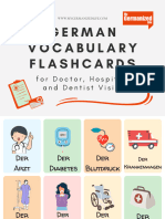 German Vocabulary For Doctor Hospital and Dentist Visits