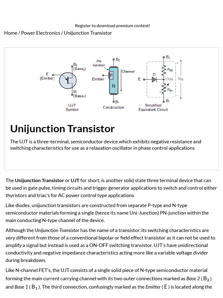 Unijunction Transistor and UJT Relaxation Oscillator PDF