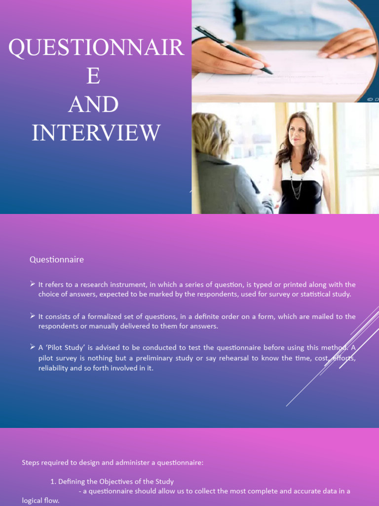 Questionnaire vs. Interview Methods Guide | PDF | Questionnaire | Question