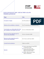 Date Et Calendrier - Cycles - Internationaux - INSP-IRA - 2024-2025