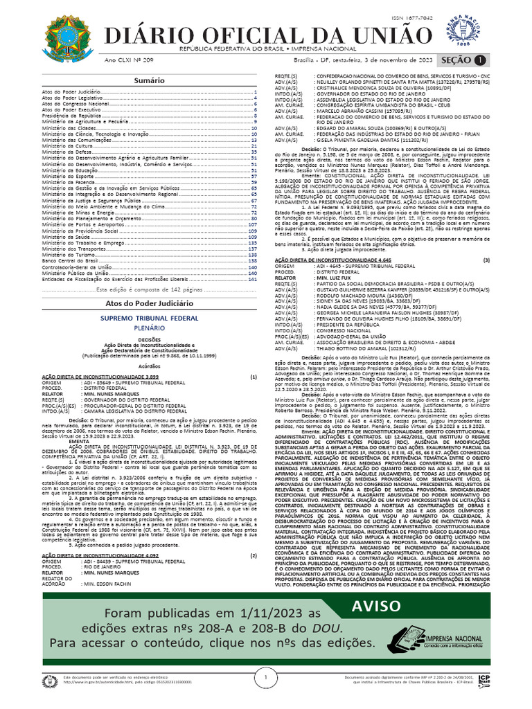 Atos do Poder Judiciário - 3 Nov 2023 | PDF | Administração pública ...