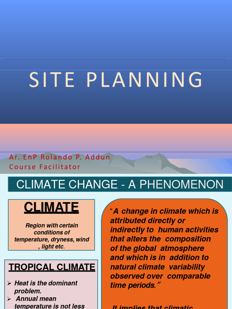 Site Planning Climate Change PDF