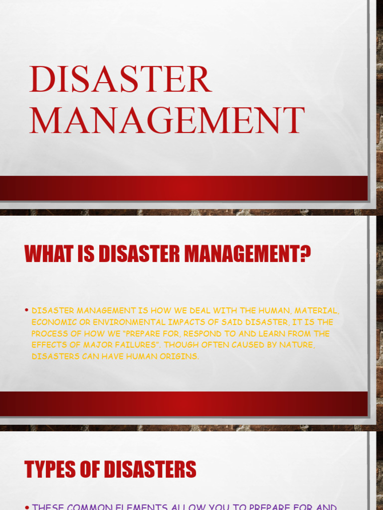 Understanding Disaster Management Basics | PDF