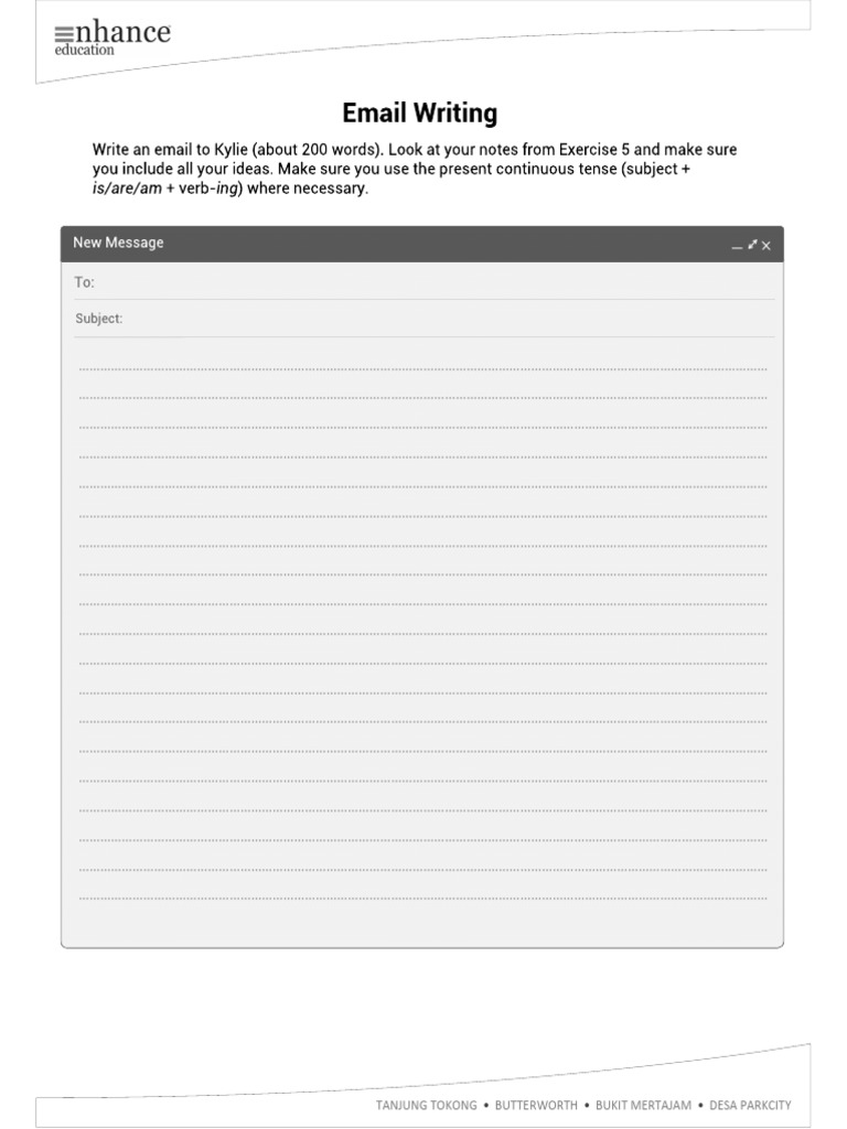 Email Writing Template PDF