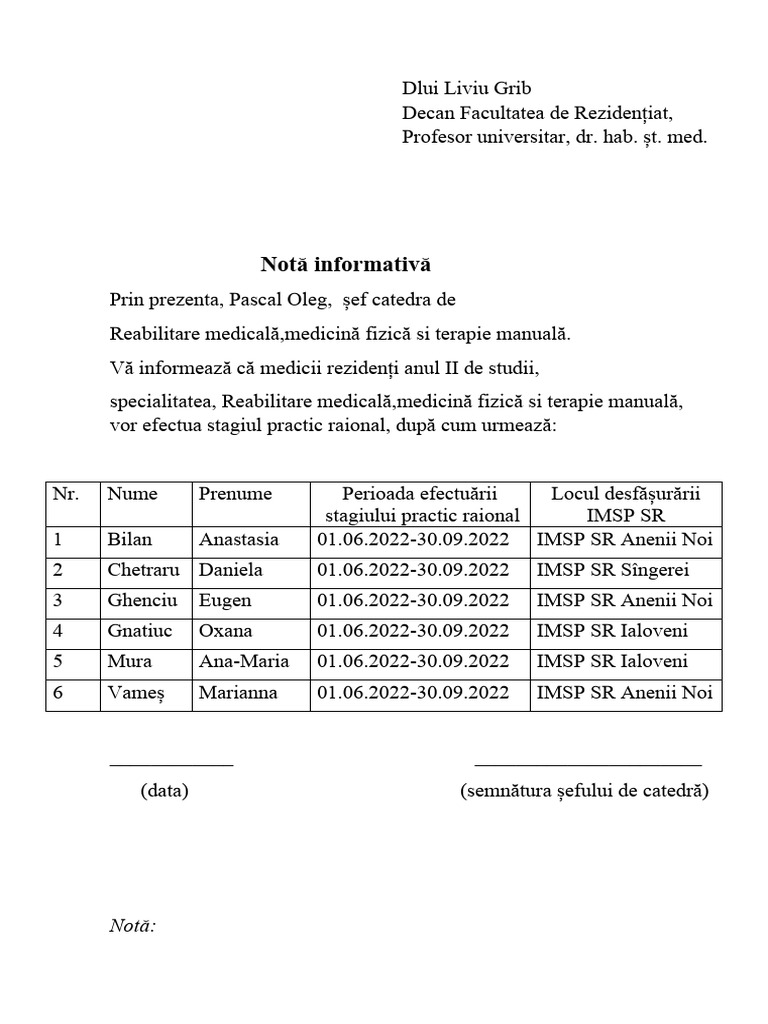 Notă Informativă | PDF