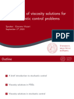 Viscosity Solutions For Stochastic Control Problems Seminar