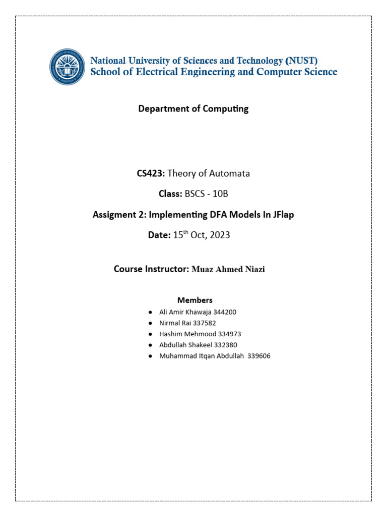 Automata assignment 2 final compile pdf