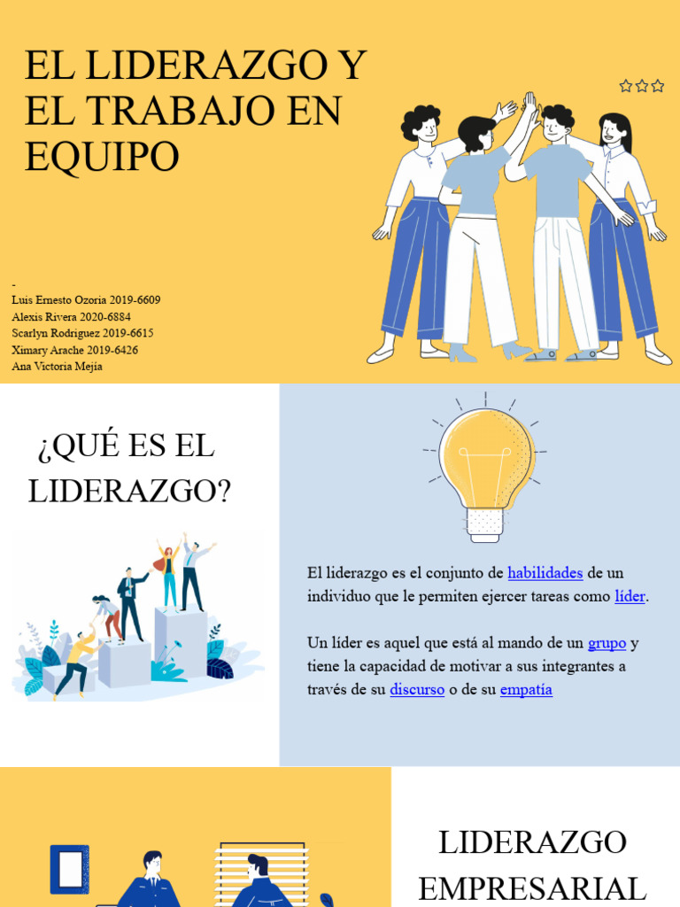 El Liderazgo Y Trabajo En Equipo Pdf
