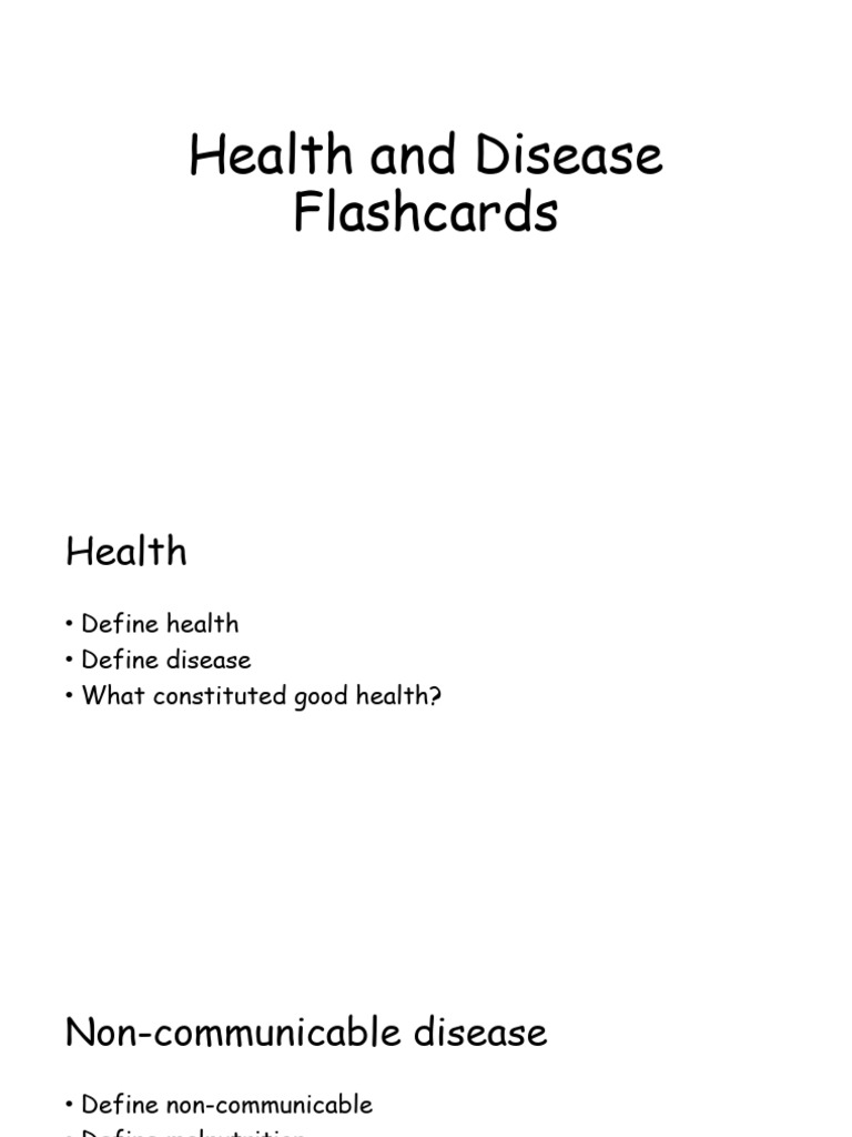 Health and Disease Flashcards | PDF
