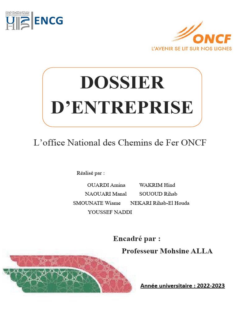 Digitalisation des services de l'ONCF | PDF | Transport | Maroc