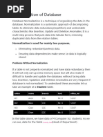 Normalization of Database