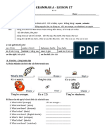 Grammar A - Lesson 17