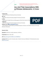 Anxiety, Depression, and Their Associations With Resilience Among Chinese Adolescents: A Cross-Sectional Study