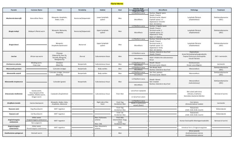 Filarial Worms Pdf